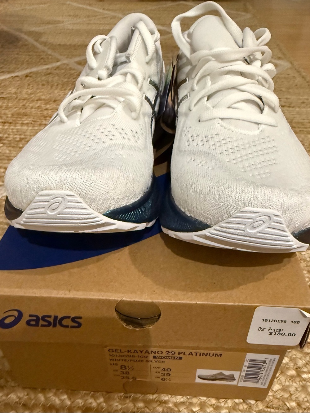 ASICS Gel Kayano 29 Platinum Women’s Running Shoes White Silver Size 8.5M NEW - Picture 2 of 5